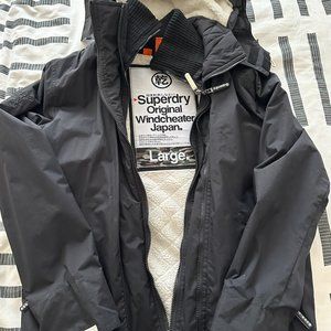 Superdry Womens Original Windcheater Hooded Jacket - Black Large